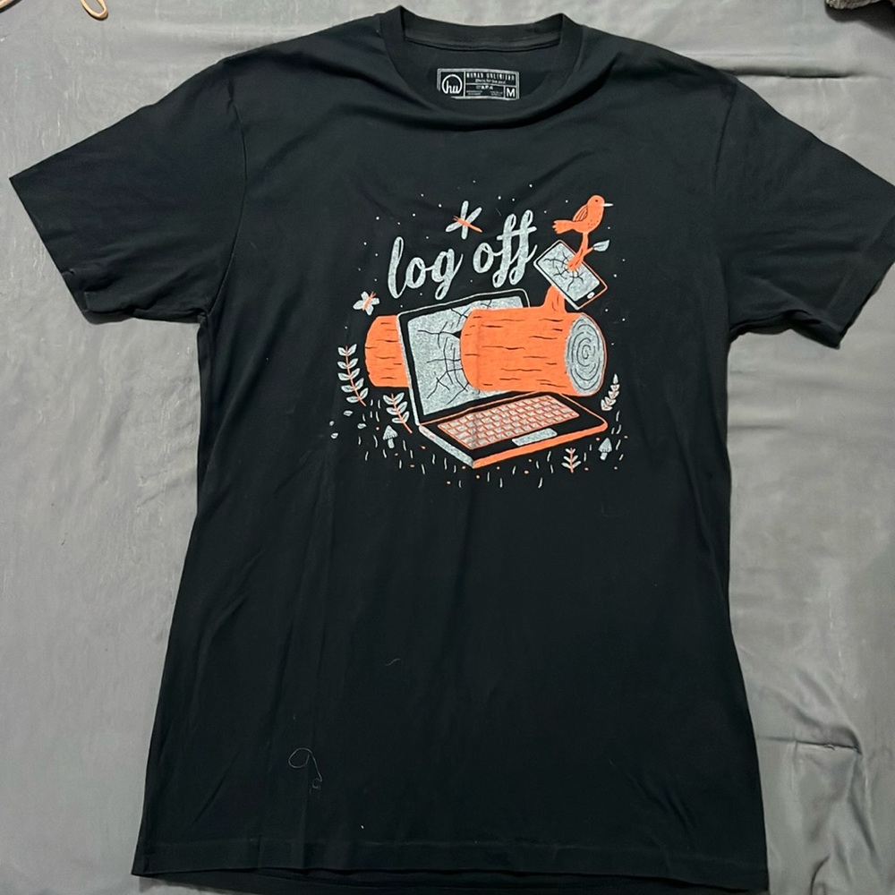 Black graphic tee by Human Unlimited